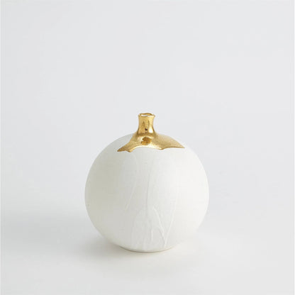 Dipped Golden Crackle/White Cylinder Vase by Global Views in white and gold. Made from unique in a modern style.