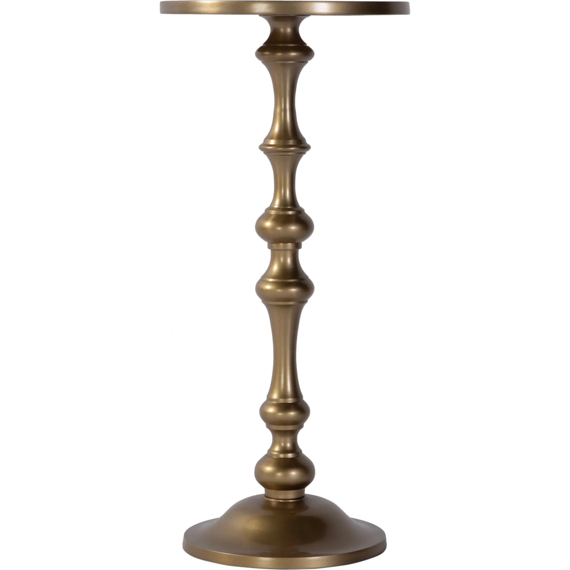 Passeo Pedestal Base End Table by Butler Specialty Company. Made from aluminum in a traditional style.