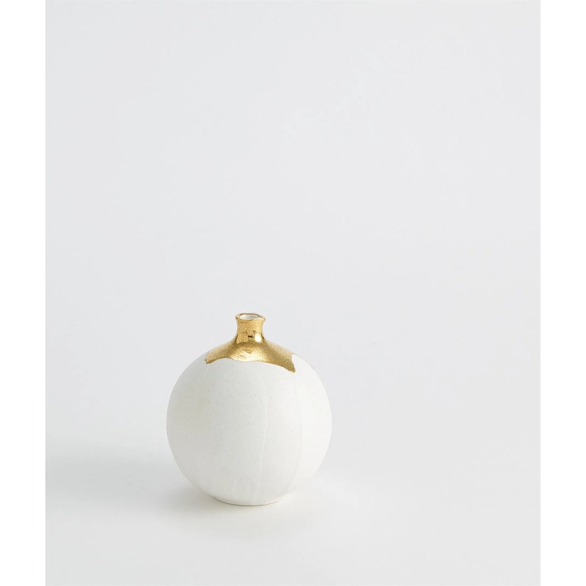 Dipped Golden Crackle/White Cylinder Vase by Global Views in white and gold. Made from unique in a modern style.