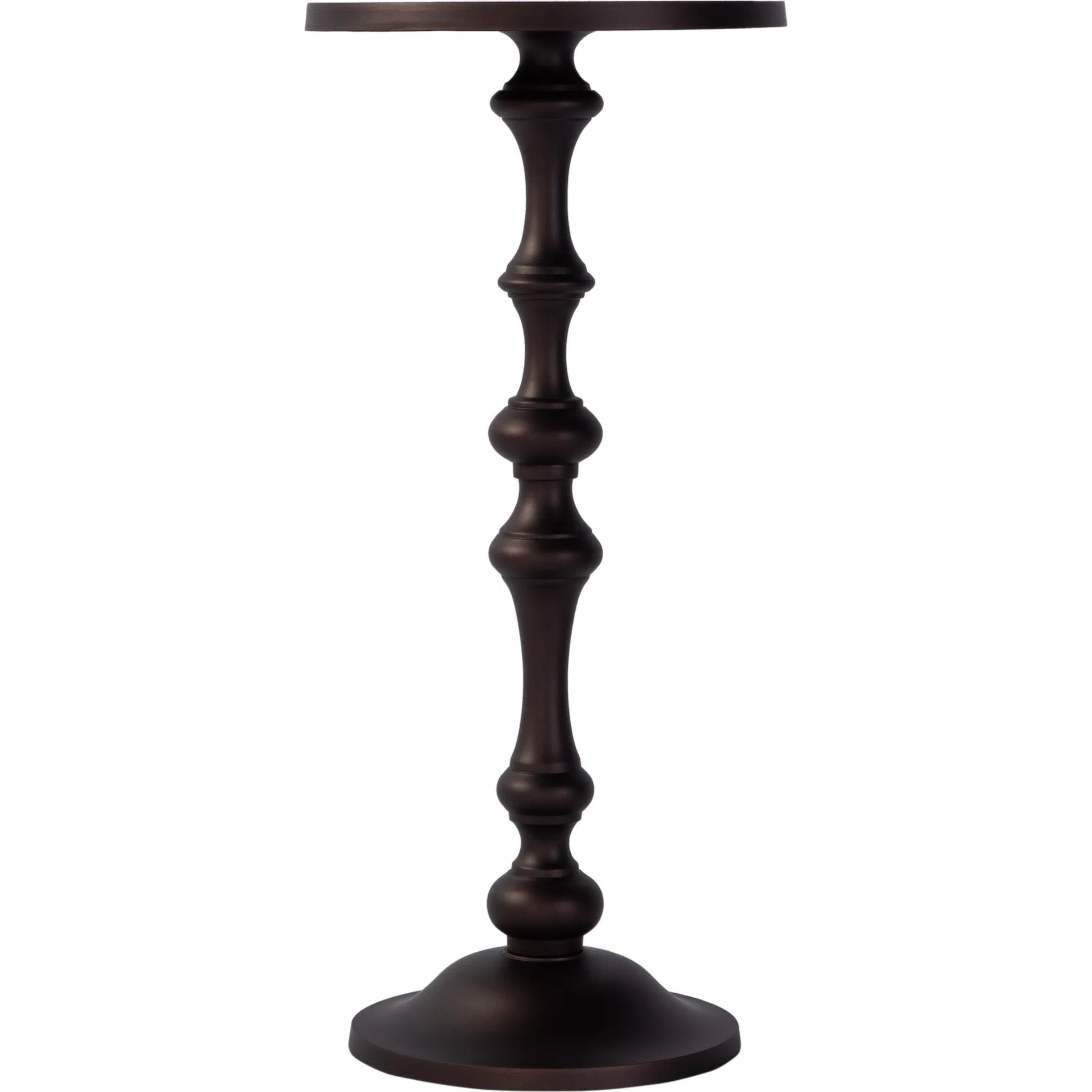 Passeo Pedestal Base End Table by Butler Specialty Company. Made from aluminum in a traditional style.