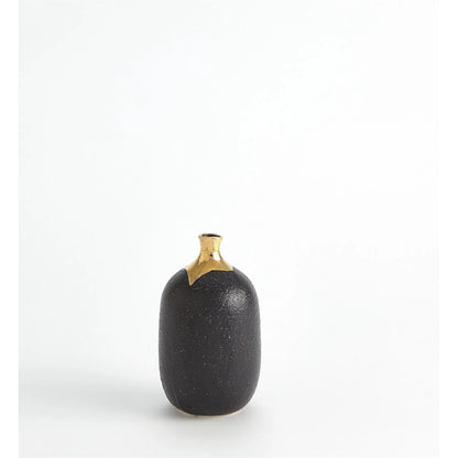 Dipped Golden Crackle/Black Slender Vase by Global Views in black and gold. Made from unique in a modern style.
