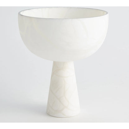 Footed Alabaster Bowl with Silver by Global Views in silver. Made from unique in a unique style.