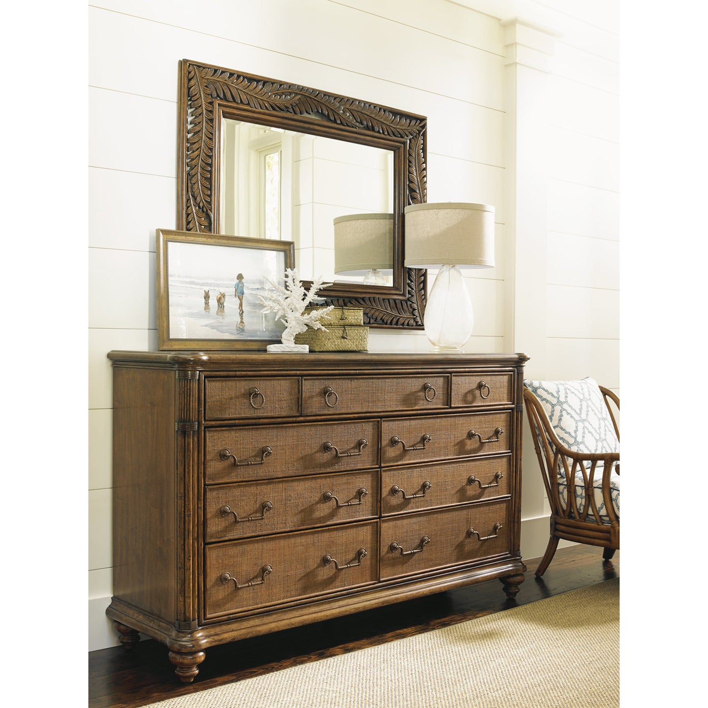 004 SR-836416 | Lifestyle | Seabrook Landscape Mirror by Tommy Bahama Home. Made from unique in a transitional style.