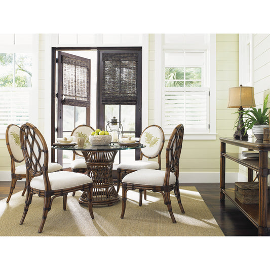 Gulfstream Oval Back Side Chair by Tommy Bahama Home in palm. Made from unique in a unique style.