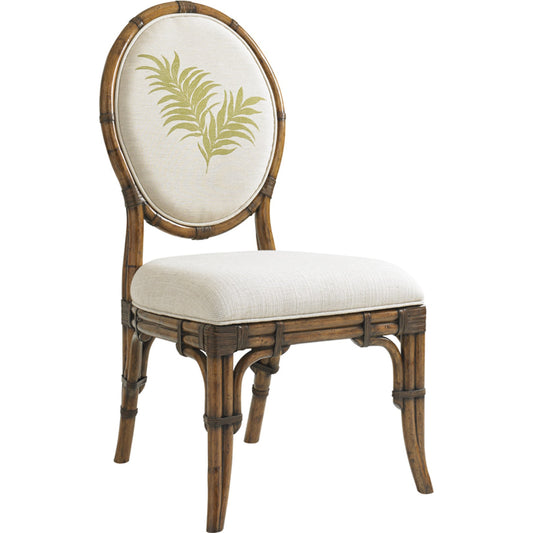 Gulfstream Oval Back Side Chair by Tommy Bahama Home in palm. Made from unique in a unique style.