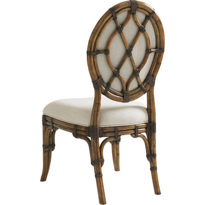 Gulfstream Oval Back Side Chair by Tommy Bahama Home in palm. Made from unique in a traditional style.