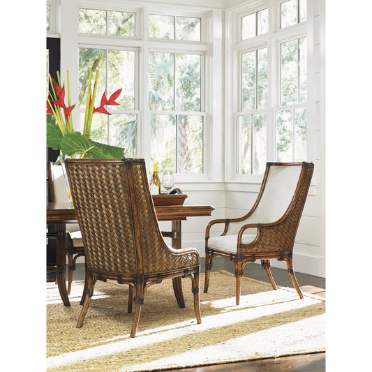 Marabella Upholstered Arm Chair by Tommy Bahama Home. Made from unique in a coastal style.