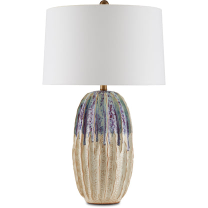 Montmartre Table Lamp by Currey and Company in milk, purple. Made from ceramic in a modern style.