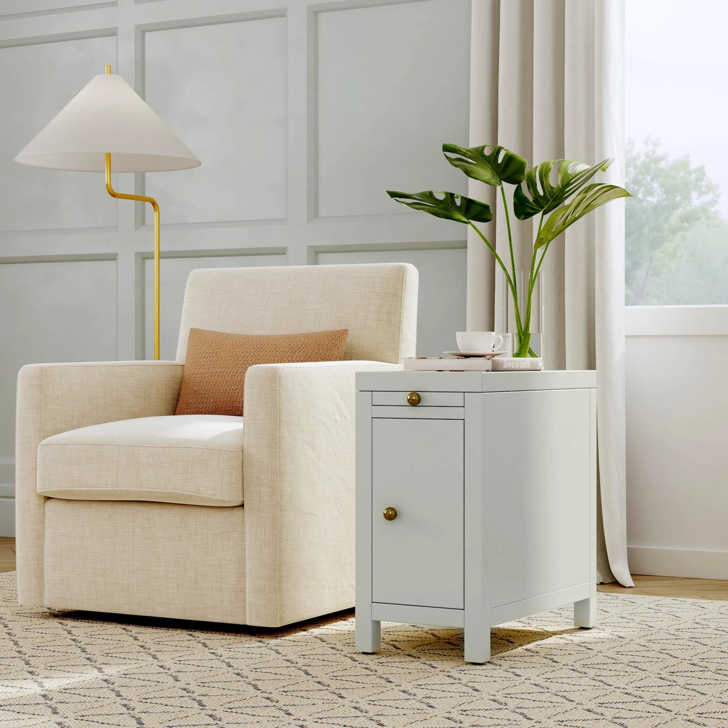 011 SI-2458719 | Lifestyle | Nora End Table by Butler Specialty Company. Made from mdf, acacia wood, plywood, veneers in a transitional style.