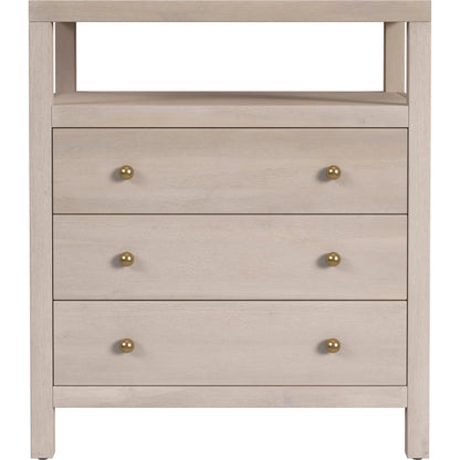 Nora 3-Drawer Nightstand by Butler Specialty Company in antique taupe. Made from mdf, acacia wood, pine wood, plywood, veneers in a unique style.