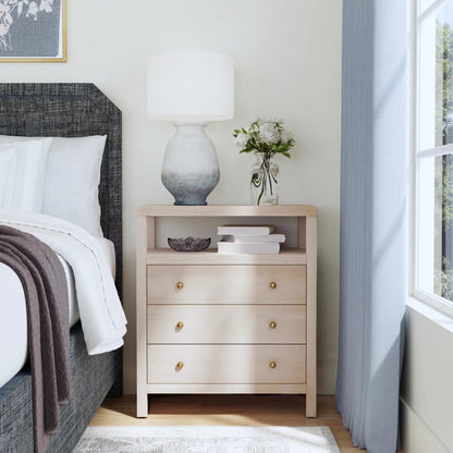 Nora 3-Drawer Nightstand by Butler Specialty Company in antique taupe. Made from mdf, acacia wood, pine wood, plywood, veneers in a unique style.
