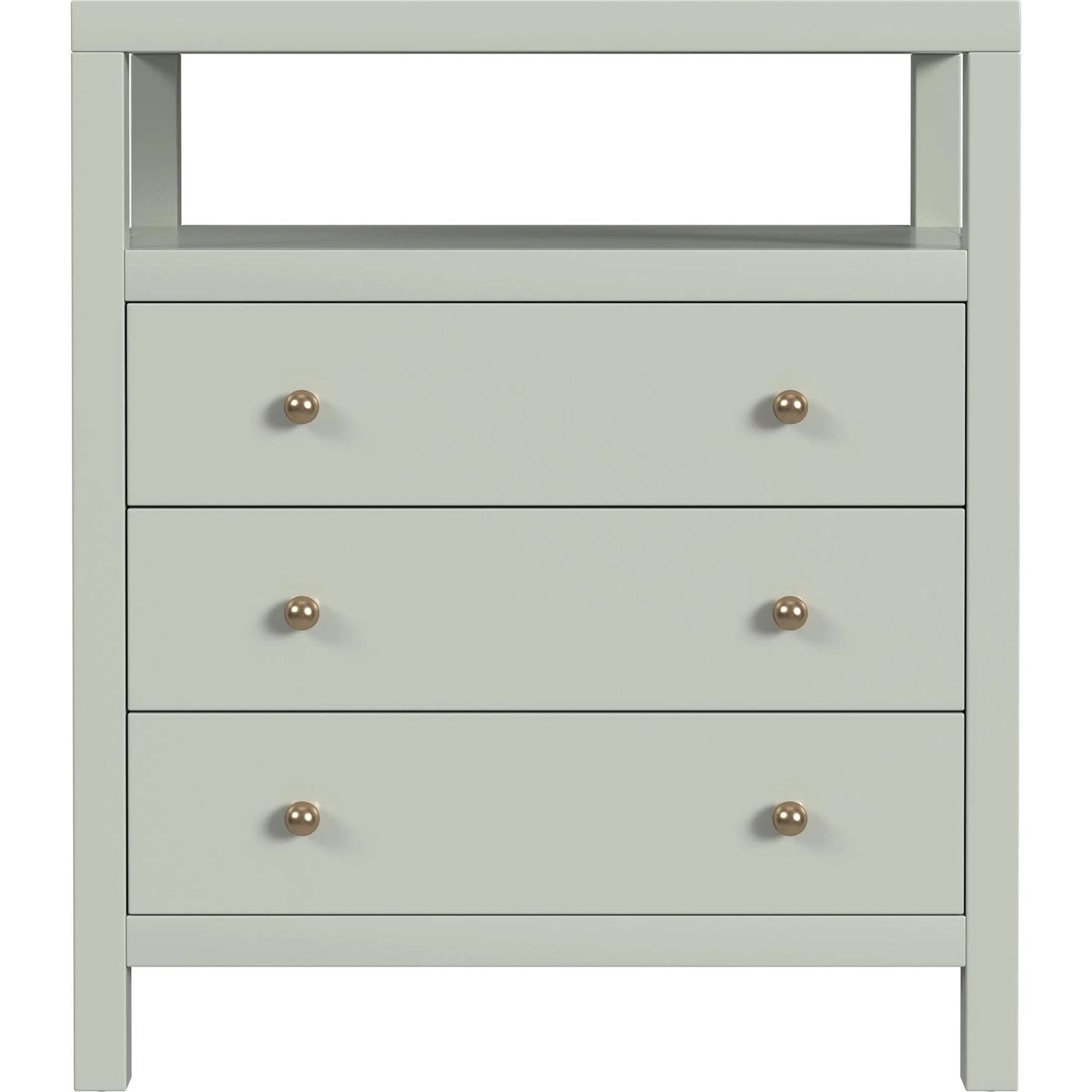 002 SI-2458725 | Additional Silo | Nora 3-Drawer 1-Shelf Nightstand by Butler Specialty Company in sage green. Made from mdf, acacia wood, pine wood, plywood, veneers in a transitional style.