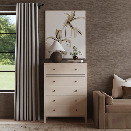 Nora Tall Dresser by Butler Specialty Company in antique taupe. Made from mdf, acacia wood, pine wood, veneers in a unique style.
