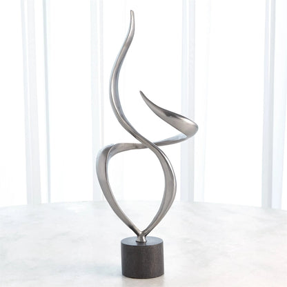 Swirl Metal Sculpture by Global Views in brass and marble. Made from unique in a transitional style.