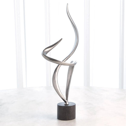 Swirl Metal Sculpture by Global Views in brass and marble. Made from unique in a transitional style.