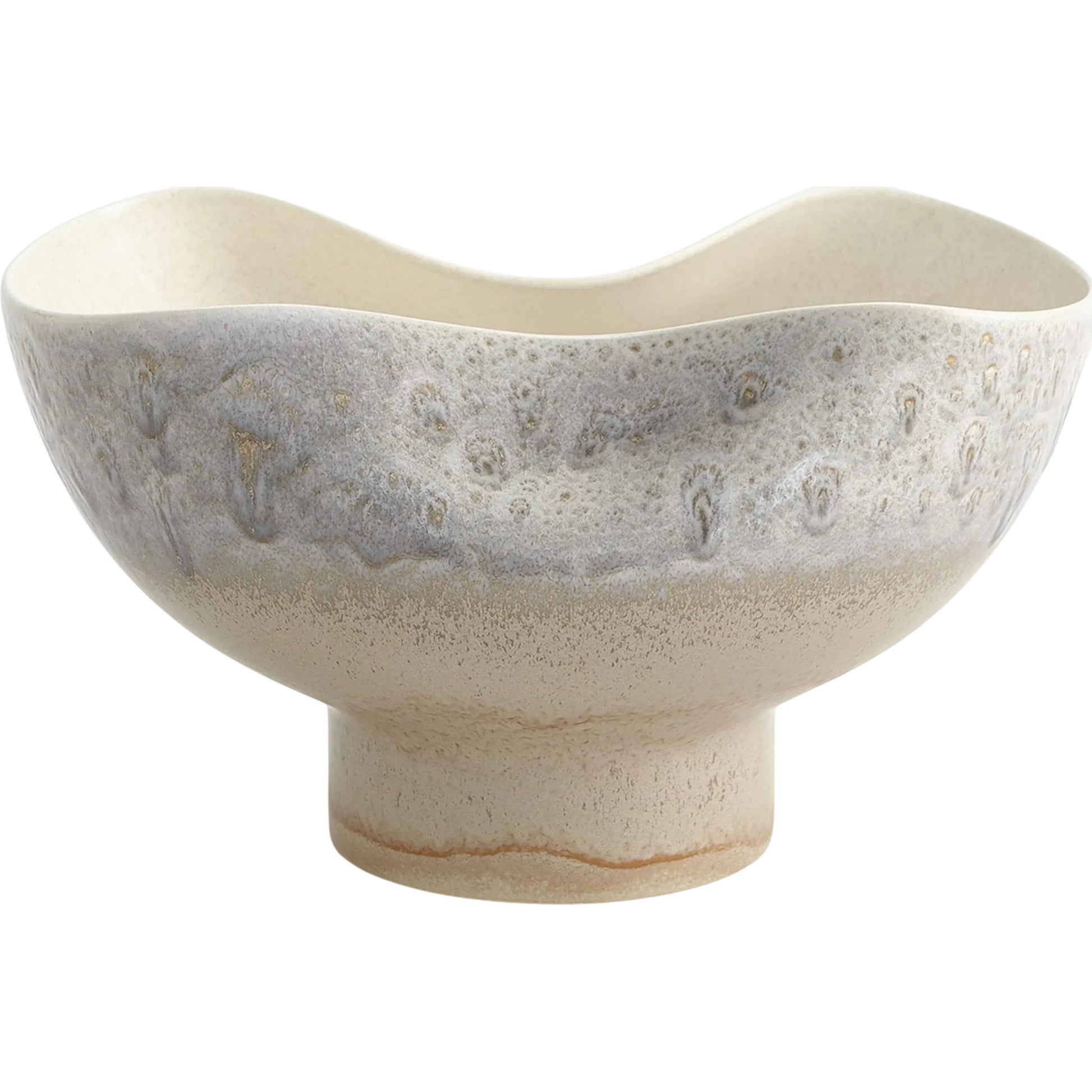 Cream Rises Dented Bowl by Global Views in cream and ivory. Made from unique in a modern style.