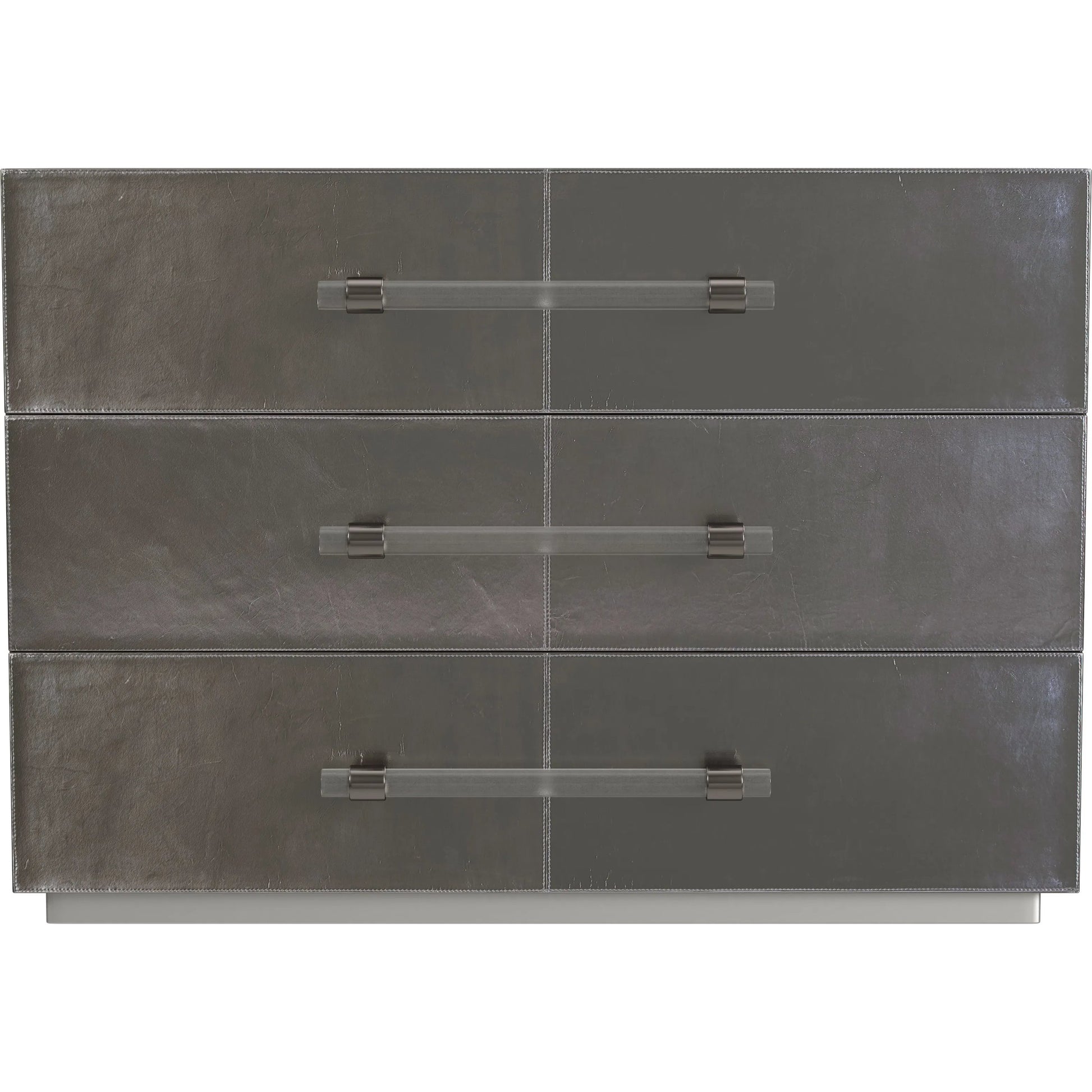 Allman Accent Chest by Butler Specialty Company in silver. Made from mdf, genuine leather, acrylic hardware in a unique style.