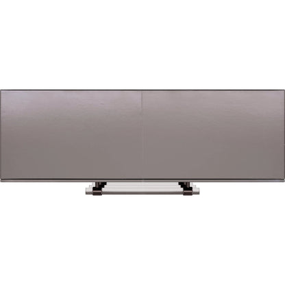Allman Accent Chest by Butler Specialty Company in silver. Made from mdf, genuine leather, acrylic hardware in a unique style.
