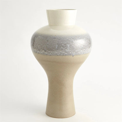 Cream Rises Swell Vase by Global Views in cream and ivory. Made from unique in a modern style.