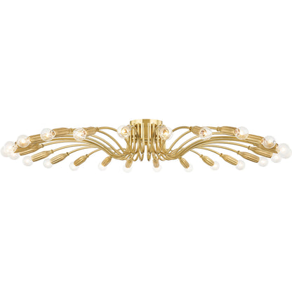 Barney Semi Flush by Hudson Valley in aged brass. Made from steel, aluminum in a modern style.