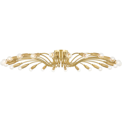 Barney Semi Flush by Hudson Valley in aged brass. Made from steel, aluminum in a modern style.