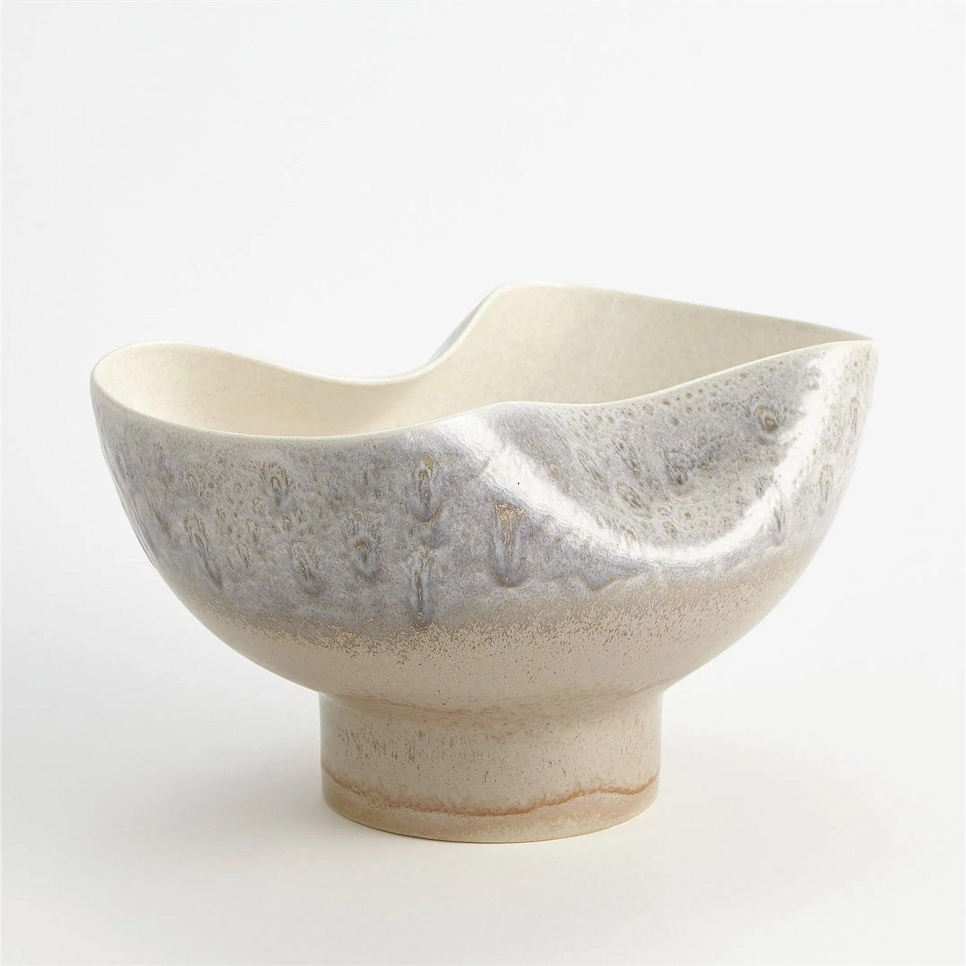 Cream Rises Dented Vase by Global Views in cream and ivory. Made from unique in a modern style.