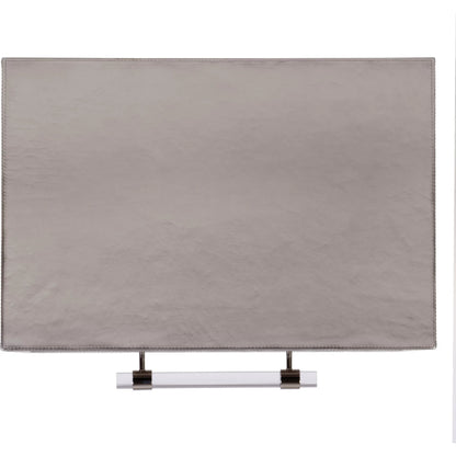 Allman Nightstand by Butler Specialty Company in silver. Made from mdf, leather, steel in a modern style.