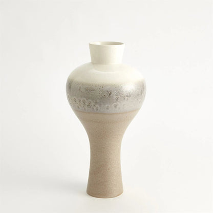 Cream Rises Swell Vase by Global Views in cream and ivory. Made from unique in a modern style.
