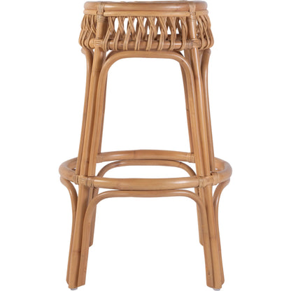 Antigua Round Bar Stool by Butler Specialty Company in natural rattan. Made from rattan in a rustic style.