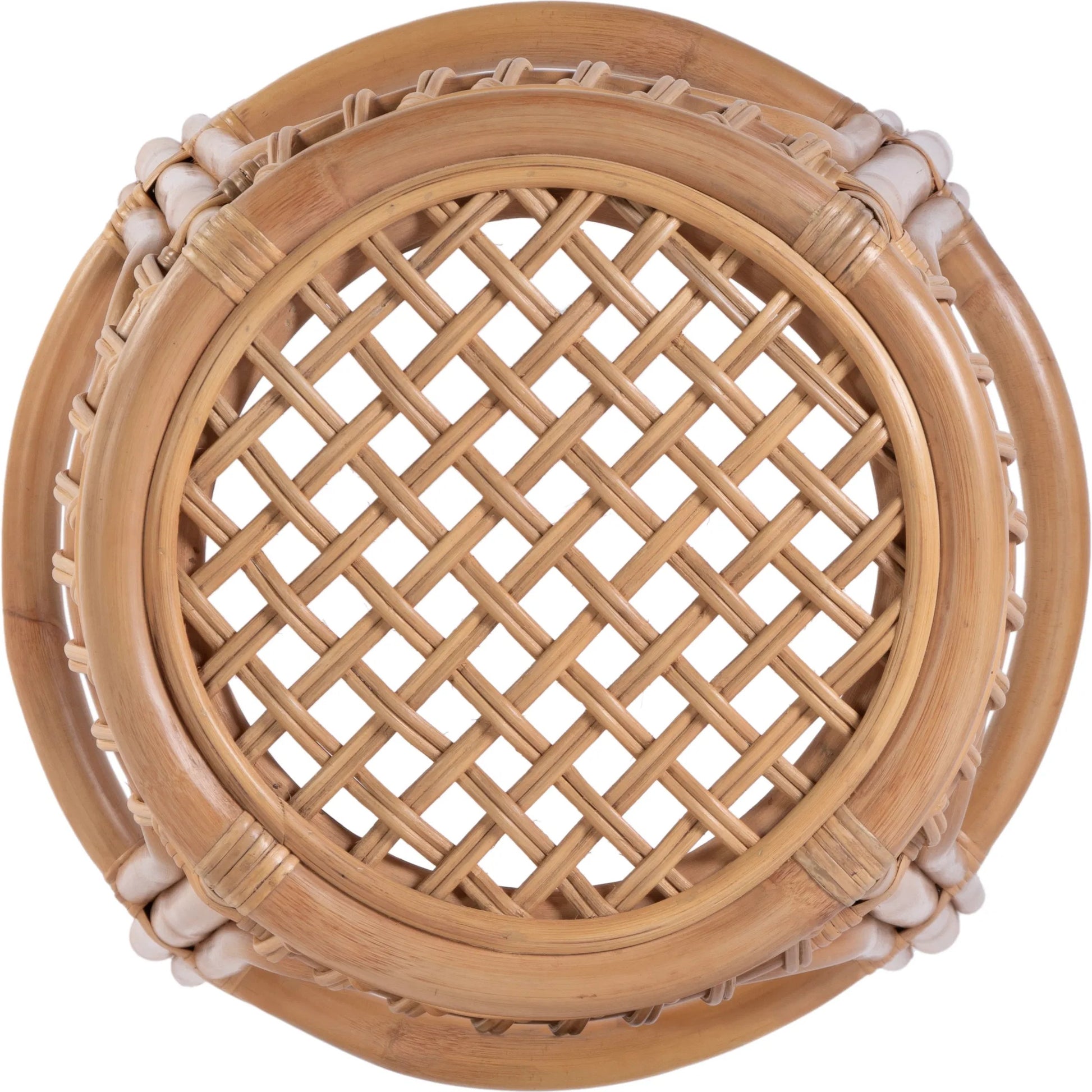 Antigua Round Bar Stool by Butler Specialty Company in natural rattan. Made from rattan in a rustic style.