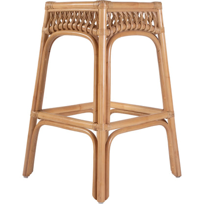 Antigua Square Bar Stool by Butler Specialty Company in natural rattan. Made from rattan in a rustic style.