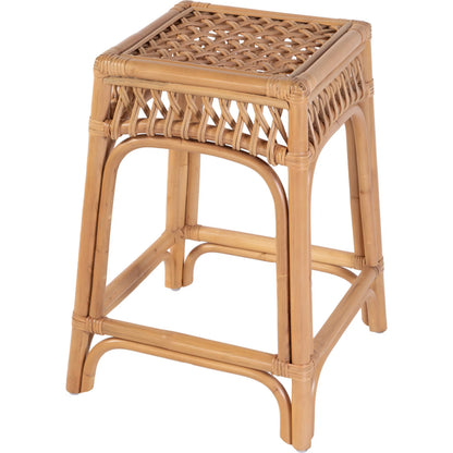 Antigua Square Counter Stool by Butler Specialty Company in natural rattan. Made from rattan in a rustic style.