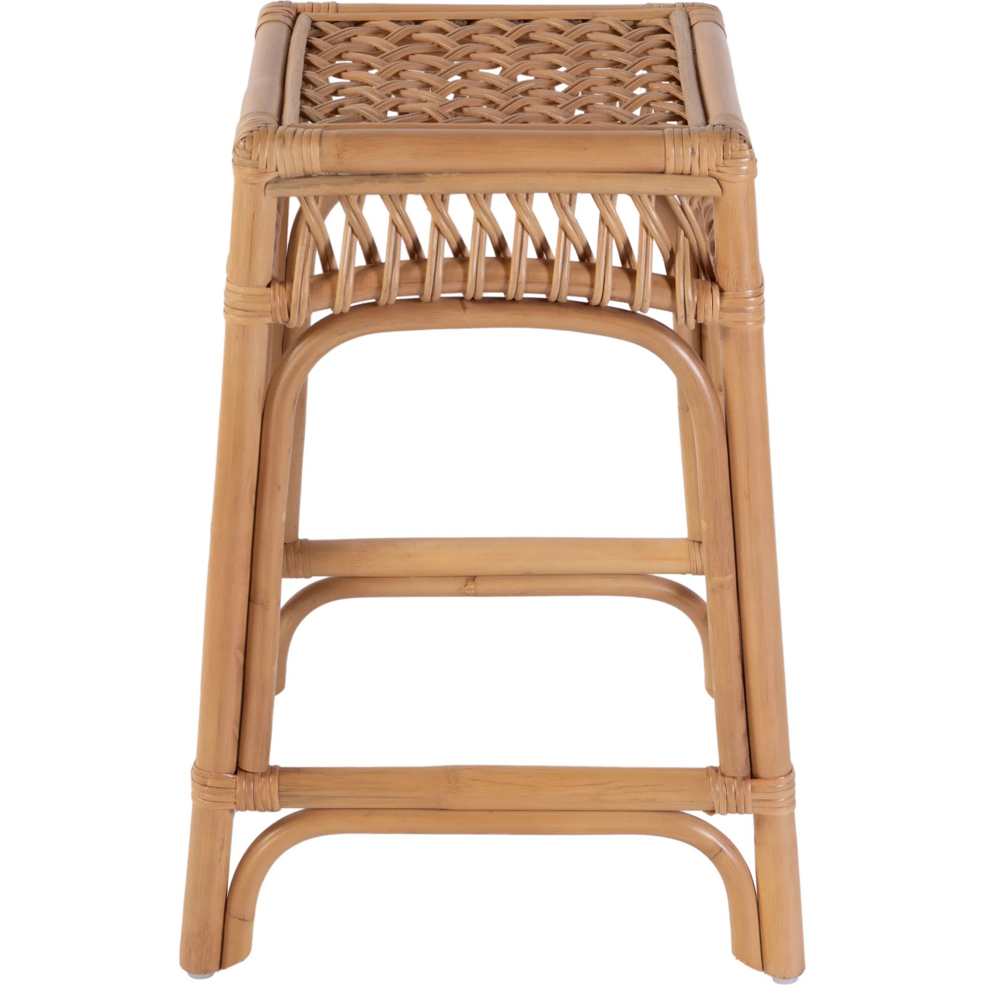 Antigua Square Counter Stool by Butler Specialty Company in natural rattan. Made from rattan in a rustic style.