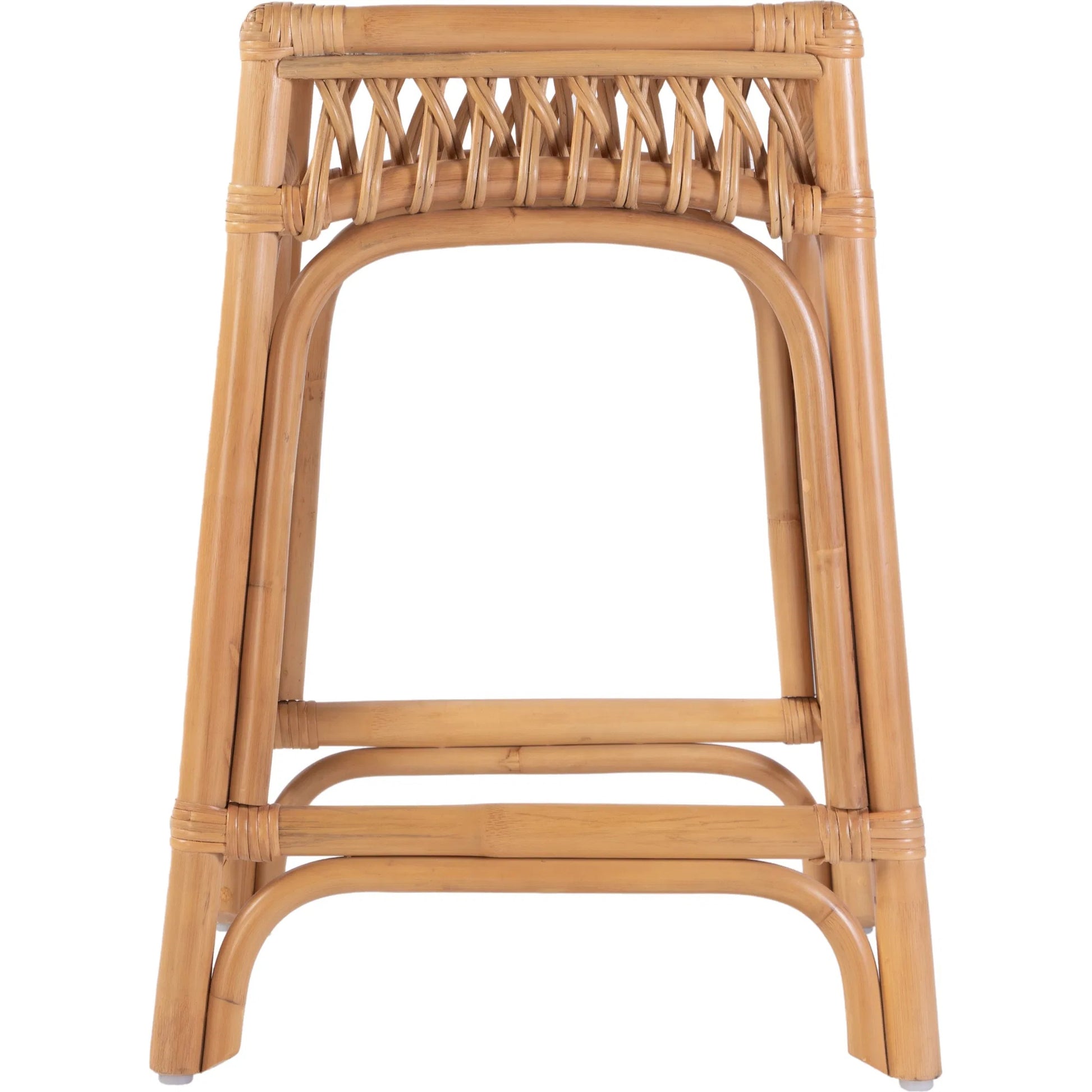 Antigua Square Counter Stool by Butler Specialty Company in natural rattan. Made from rattan in a rustic style.