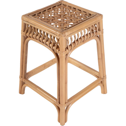 Antigua Square Counter Stool by Butler Specialty Company in natural rattan. Made from rattan in a rustic style.