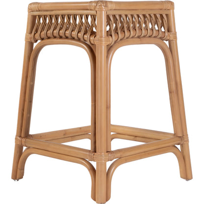 Antigua Square Counter Stool by Butler Specialty Company in natural rattan. Made from rattan in a rustic style.
