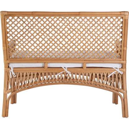 Antigua Dining Bench by Butler Specialty Company in natural rattan. Made from rattan, foam, fabric in a rustic style.