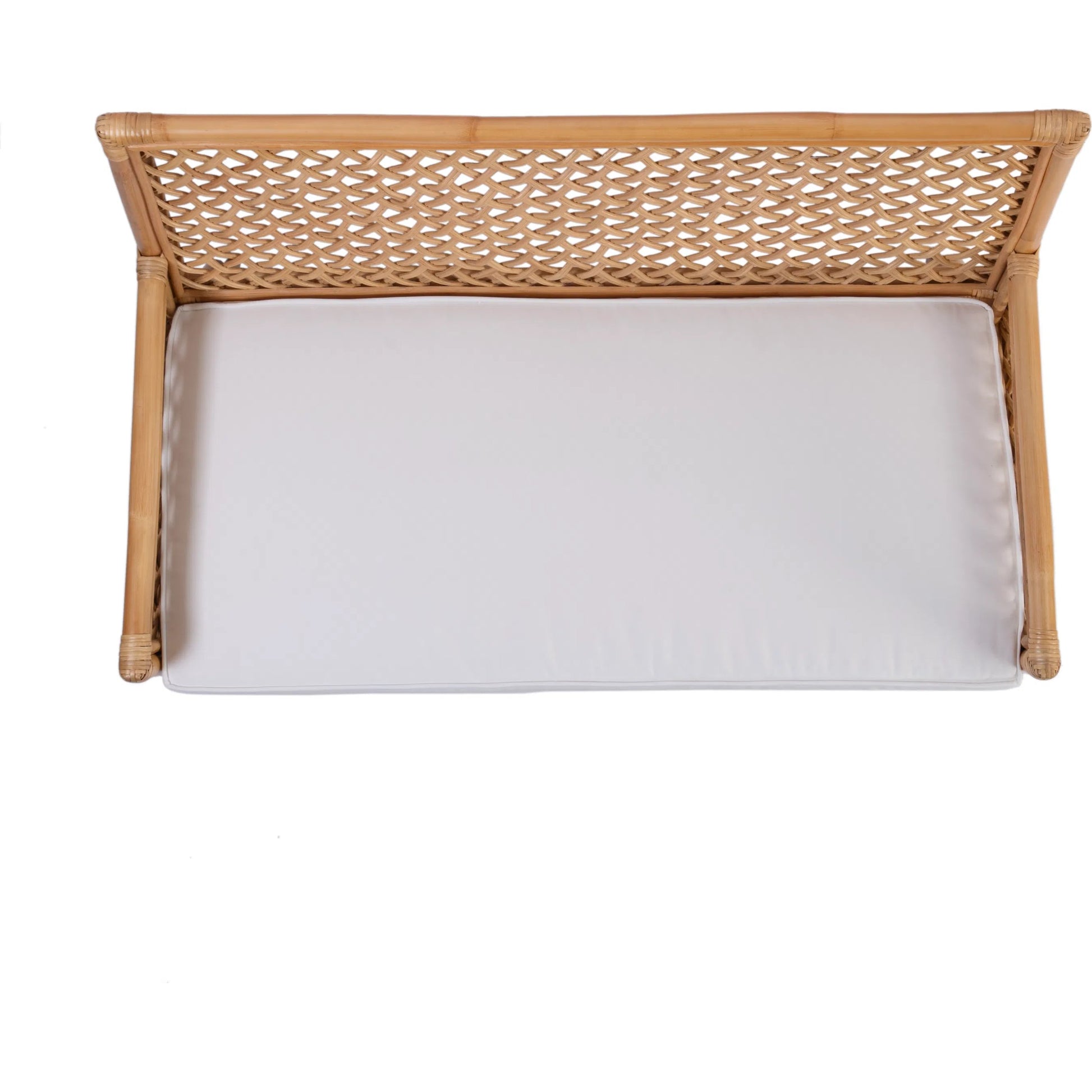 Antigua Dining Bench by Butler Specialty Company in natural rattan. Made from rattan, foam, fabric in a rustic style.