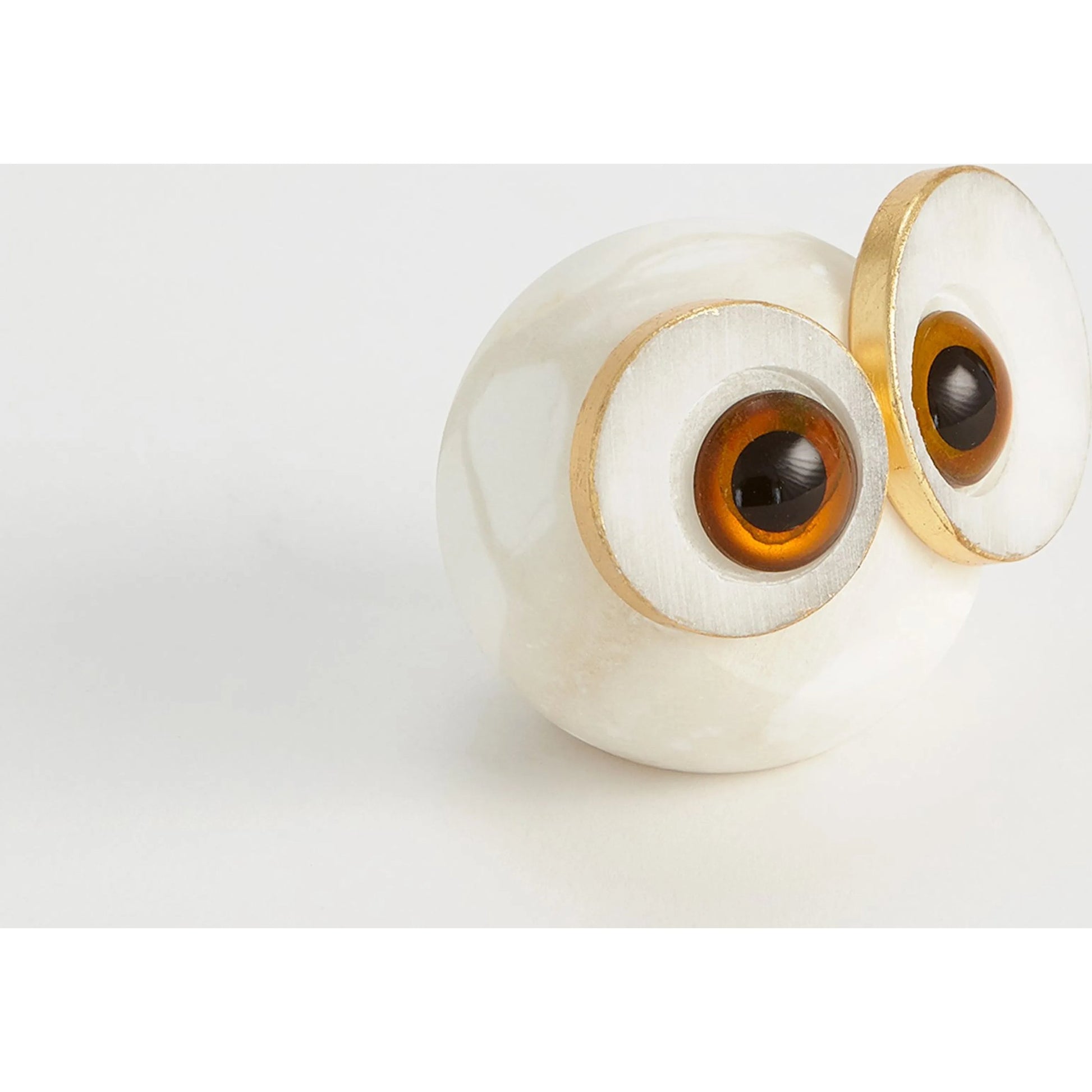 Alabaster Big Eyed Owl by Global Views in natural. Made from alabaster in a eclectic & global style.