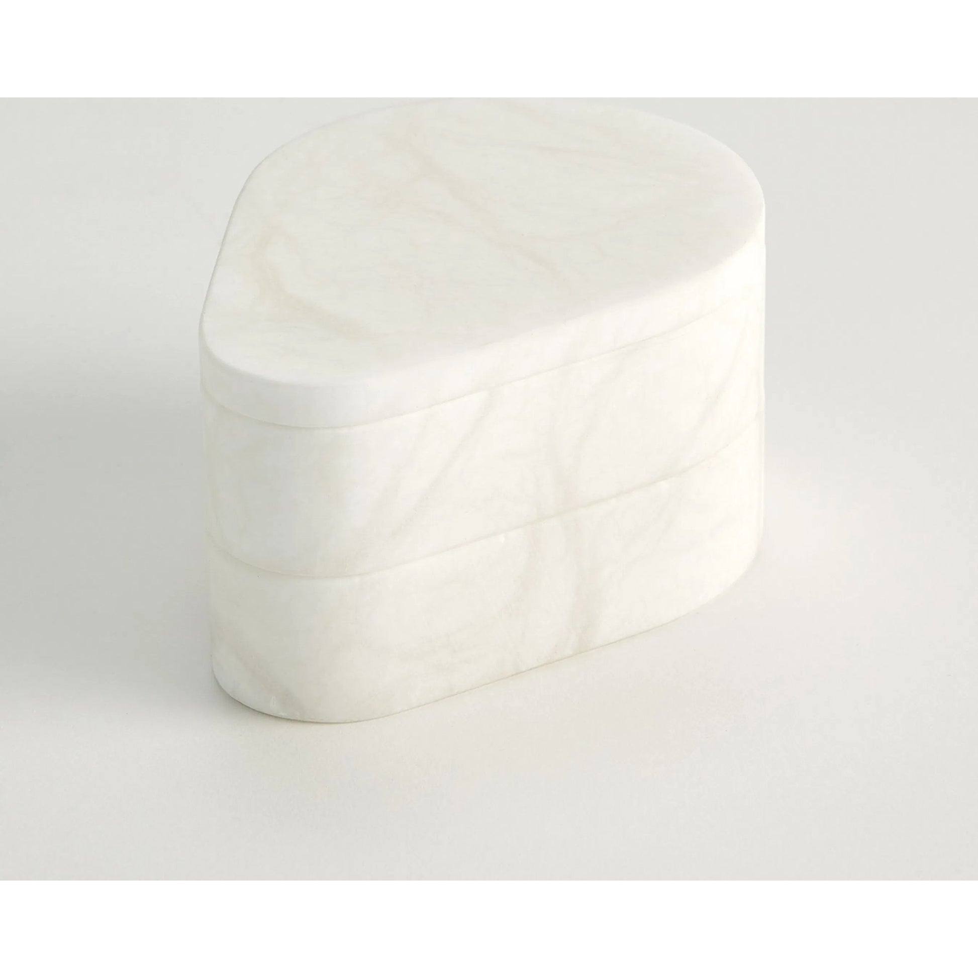 Alabaster Teardrop Double Box by Global Views. Made from unique in a modern style.