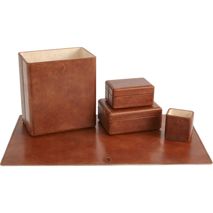 Signature Tobacco Covered Box by Global Views in tobacco and leather. Made from unique in a traditional style.