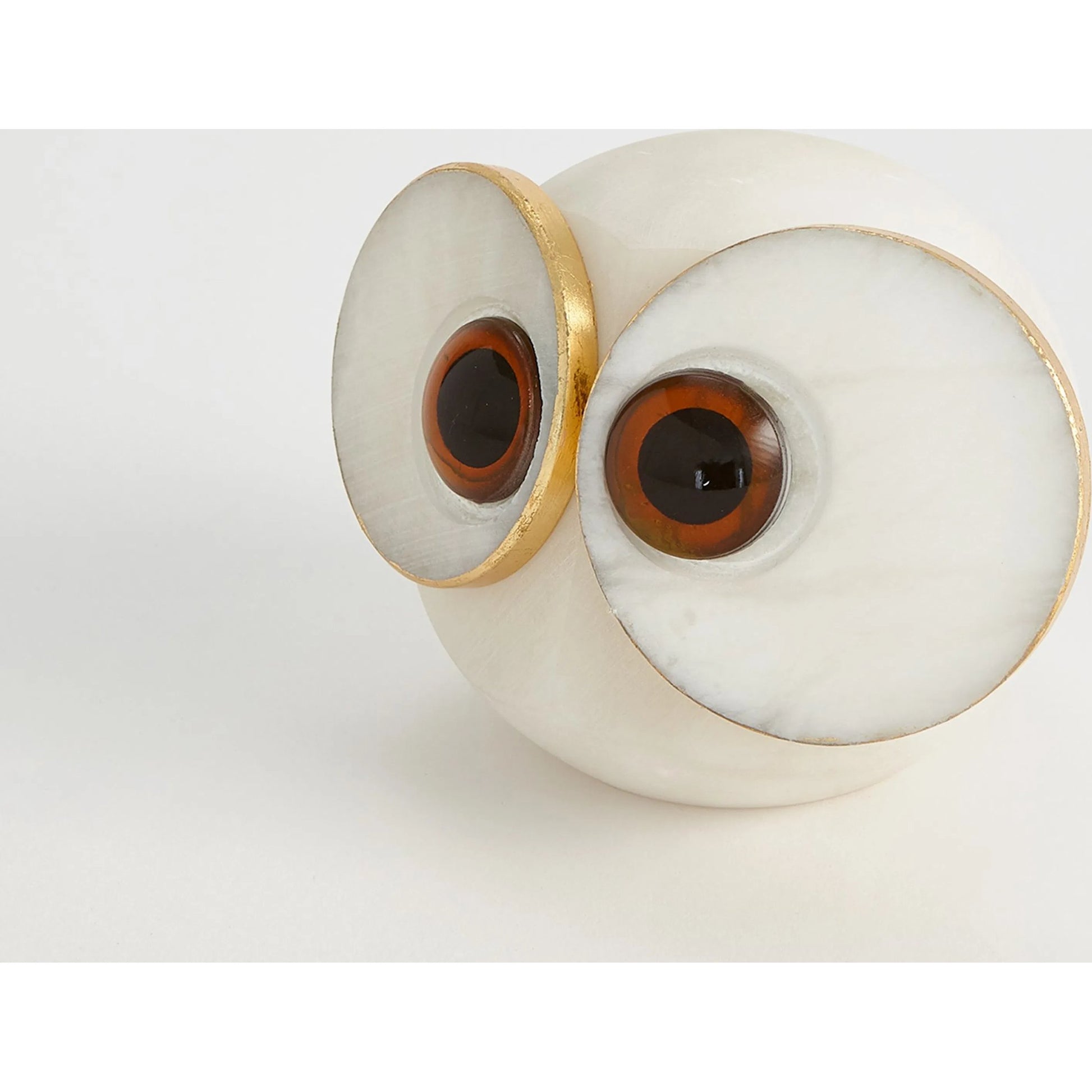 Alabaster Big Eyed Owl by Global Views in natural. Made from alabaster in a eclectic & global style.