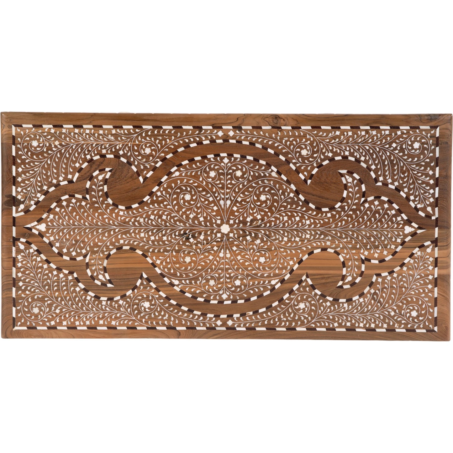 006 SI-2472711 | Closeup | Rashmi Console Table by Butler Specialty Company in brown, bone inlay. Made from teak, bone in a eclectic & global style.