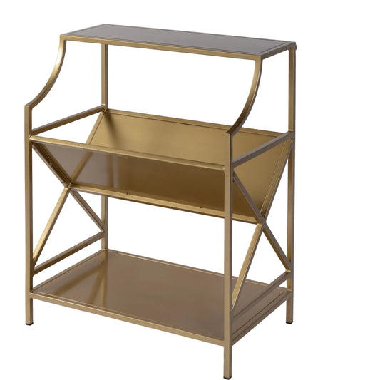 Franklin Book Shelf by Butler Specialty Company in gold. Made from iron in a unique style.