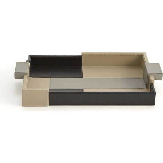 Piet Tri-Color Tray by Global Views in leather. Made from unique in a unique style.