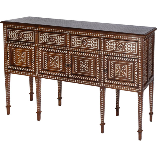 Manali Console Table by Butler Specialty Company in wood, bone inlay. Made from teak wood, mother of pearl in a unique style.