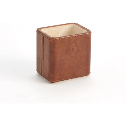 Signature Tobacco Pencil Cup by Global Views in tobacco and leather. Made from unique in a traditional style.