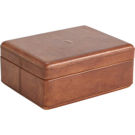 Signature Tobacco Covered Box by Global Views in tobacco and leather. Made from unique in a unique style.