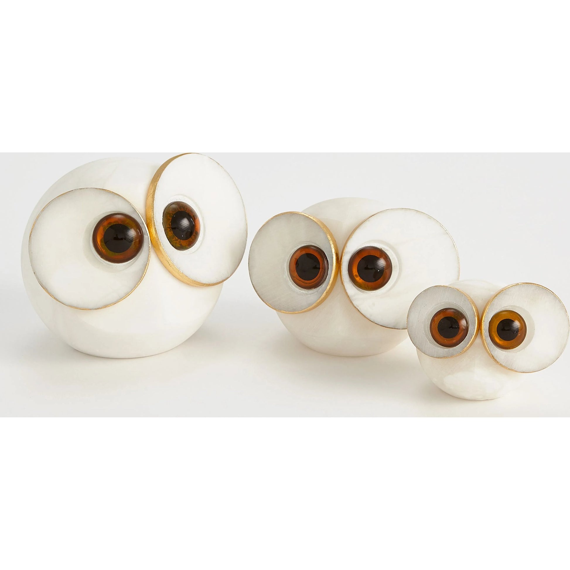 Alabaster Big Eyed Owl by Global Views in natural. Made from alabaster in a eclectic & global style.