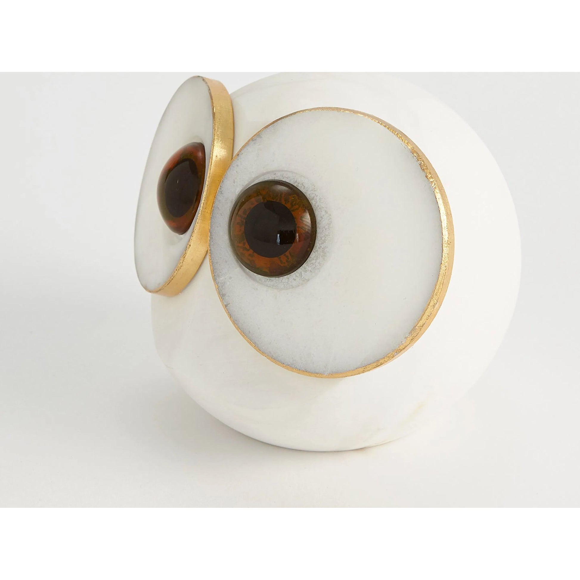 Alabaster Big Eyed Owl by Global Views in natural. Made from alabaster in a eclectic & global style.
